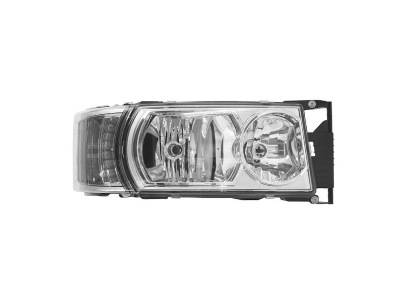 PROIETTORE DESTRA SCANIA Serie R2010 OE 1949896 - 2241827 BASE CROMATA MANUALE SENZA LAMPADINA LUCE DIURNA (LED-H1-H21W-H7)