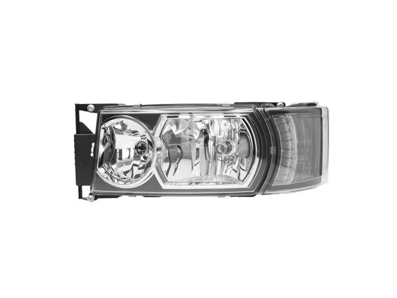 PROIETTORE SINISTRA SCANIA Serie R2010 OE 2416140 NERA ELETTRICO SENZA LAMPADINA (LED-H1-H21W-H7) LUCE DIURNA CON MOTORE