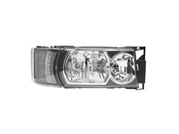 PROIETTORE DESTRA SCANIA Serie R2010 OE 2416141 NERA ELETTRICO SENZA LAMPADINA (LED-H1-H21W-H7) CON LUCE DIURNA CON MOTORE