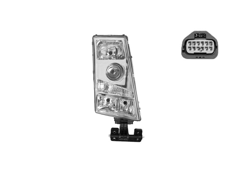 PROIETTORE DESTRA VOLVO FM OE 21001668 MANUALE CONNETTORE RETTANGOLARE (H7-PY21W-W5W)