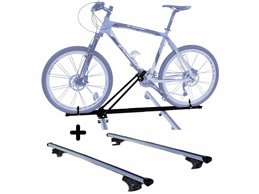 Set Portabici tetto + Barre per VOLKSWAGEN SHARAN 1995-2009 leggero e compatto c/Chiave Barre 145 CM c/Serratura + Kit Attacchi