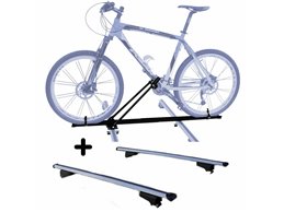 Set Portabici tetto + Barre per SANDERO STEPWAY dal 2020 in poi leggero con Chiave Barre 110 CM c/Serratura Kit Attacchi inclusi