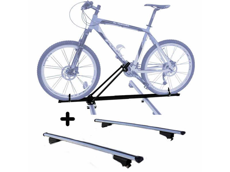 Set Portabici tetto + Barre per HYUNDAI MATRIX dal 2001 in poi leggero con Chiave Set Barre da 110 CM c/Serratura + Kit Attacchi