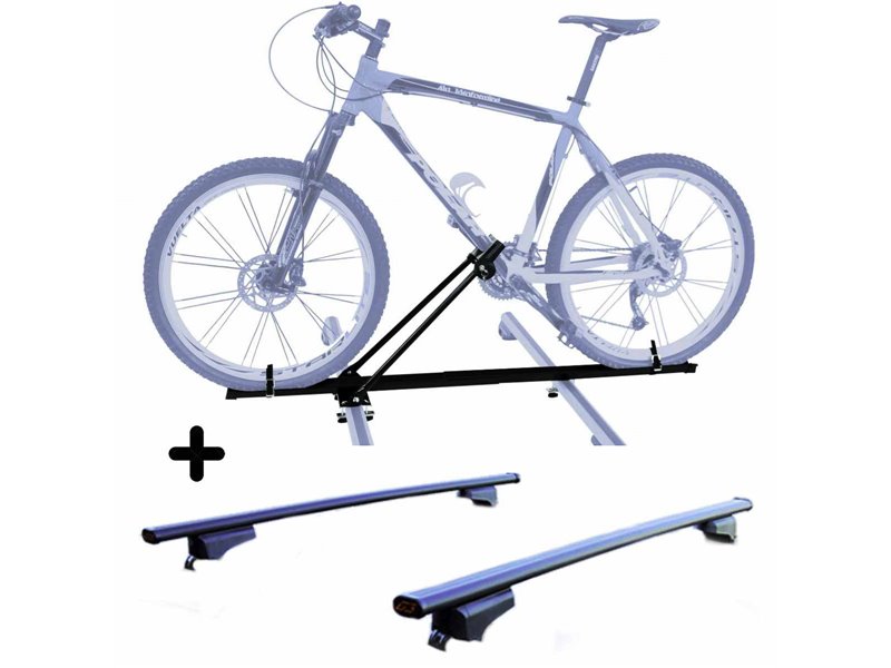 Set Portabici tetto + Barre per AUDI 200 AVANT dal 1994 in poi leggero con Chiave Barre 110 CM + Kit Attacchi montaggio facile