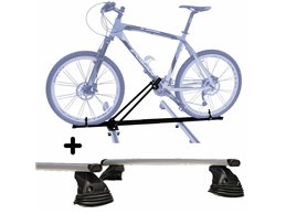 Set Portabici + Barre portatutto per FIAT TIPO 2015-2016 4/5P leggero con Chiave Barre 127 CM c/Kit Attacchi montaggio facile