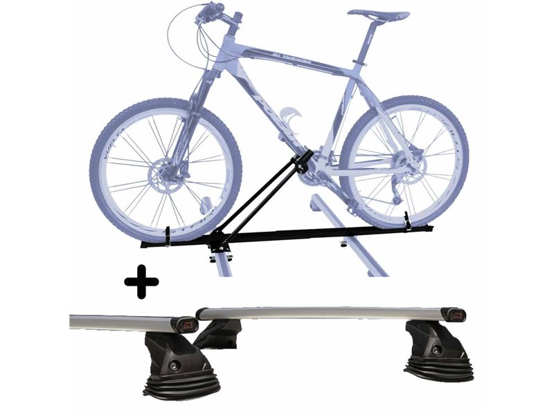 Set Portabici + Barre portatutto per HYUNDAI i10 dal 2020 in poi leggero con Chiave Barre 127 CM c/Kit Attacchi montaggio facile