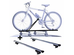 Set Portabici tetto + Barre per PEUGEOT 4007 dal 2007 in poi in Acciaio montaggio facile Barre 127 CM c/Serratura + Kit Attacchi