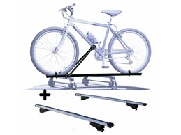 Set Portabici tetto + Barre per SANDERO STEPWAY dal 2020 in poi in Acciaio robusto Barre 110 CM c/Serratura Kit Attacchi inclusi