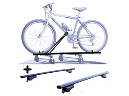 Set Portabici tetto + Barre per SSANGYONG REXTON del 2007 2013 in Acciaio robusto Barre 110 CM + Kit Attacchi montaggio facile