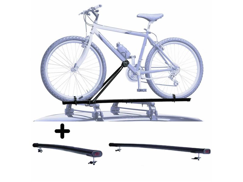 Portabici Auto + Barre tetto per ALFA 159 SPORTWAGON del 2005 in Acciaio robusto Barre 122 CM + Kit Attacchi montaggio facile