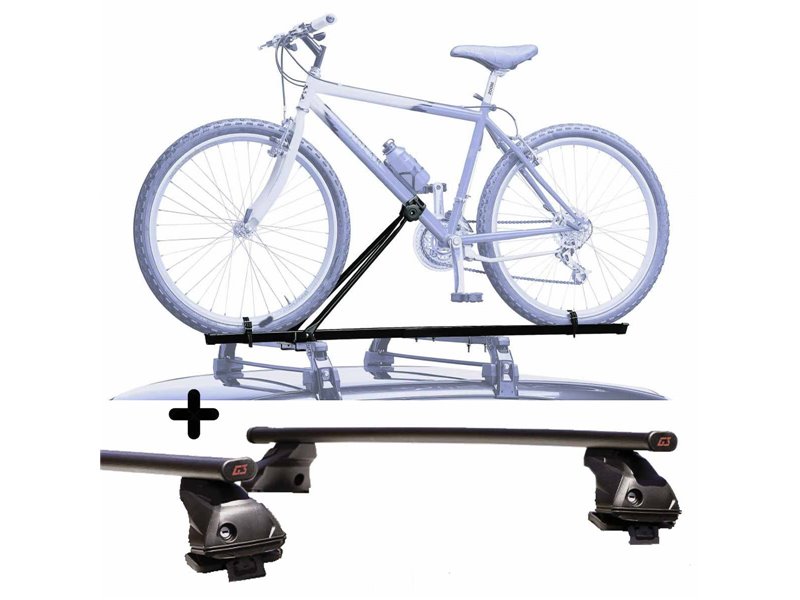 Portabici tetto Auto + Barre per DACIA SANDERO dal 2008 al 2020 in Acciaio robusto Barre 127 CM + Kit Attacchi montaggio facile