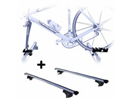 Set Portabici tetto + Barre per FORD MAVERICK 2000 Attacco alla Forcella universale Barre 145 CM c/Serratura + Kit Attacchi