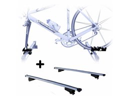 Set Portabici tetto + Barre per MERCEDES GLA 2013-2020 Attacco alla Forcella universale Barre 127 CM c/Serratura + Kit Attacchi