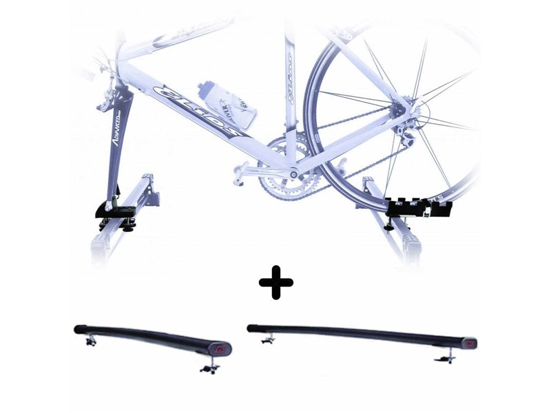 Portabici Auto + Barre per KIA GRAND CARNIVAL 2006 Attacco alla Forcella universale Barre 122 CM + Kit Attacchi montaggio facile