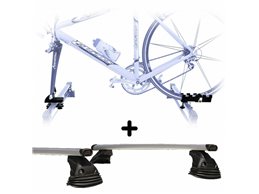 Set Portabici + Barre per BMW SERIE 3 1998-2018 Attacco alla Forcella universale Barre 110 CM c/Kit Attacchi montaggio facile