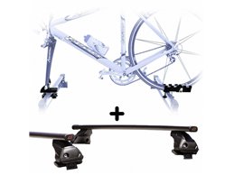 Portabici tetto Auto + Barre per DACIA LOGAN 2004 Attacco alla Forcella universale Barre 110 CM + Kit Attacchi montaggio facile