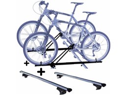 Set 2 Portabici tetto + Barre per AUDI A4 AVANT dal 2001 al 2008 universali con Chiavi Barre 110 CM c/Serratura + Kit Attacchi