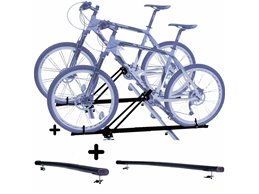 Set 2 Portabici tetto + Barre per JAGUAR X-TYPE 2004 compatti e universali c/Chiavi Barre 122 CM + Kit Attacchi montaggio facile