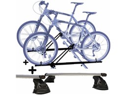 Set 2 Portabici tetto + Barre per FIAT IDEA dal 2003 in poi universali con Chiavi Barre 110 CM c/Kit Attacchi montaggio facile