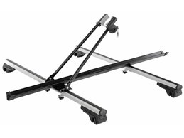 Kit 2 Portabici tetto + Barre per RENAULT CLIO dal 2013 al 2018 universali c/Chiavi Barre 127 CM + Kit Attacchi montaggio facile