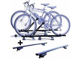 Set 2 Portabici tetto + Barre per VOLVO XC40 dal 2018 in poi in Acciaio versatili Barre 127 CM + Kit Attacchi montaggio facile