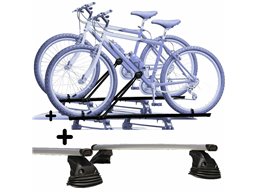 Set 2 Portabici tetto + Barre per LANCIA LYBRA SW 1999 in Acciaio facili da montare Barre 110 CM c/Kit Attacchi montaggio facile