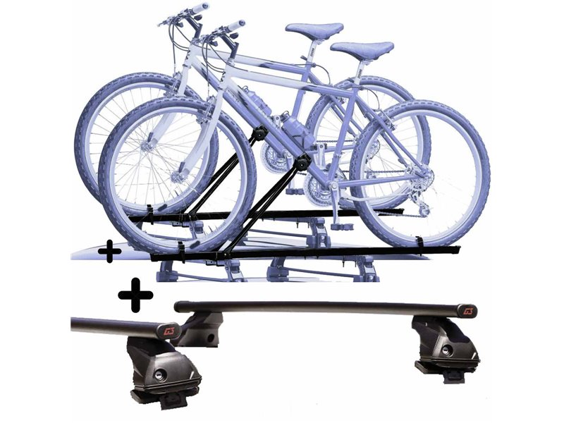 Kit 2 Portabici tetto + Barre per CLASSE A 2012-2018 5P in Acciaio versatili Set Barre da 110 CM + Kit Attacchi montaggio facile