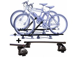 Kit 2 Portabici tetto + Barre per PASSAT/VARIANT 1988-2005 in Acciaio versatili Barre 110 CM + Kit Attacchi montaggio facile
