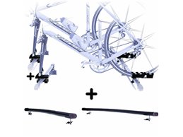 Set 2 Portabici tetto + Barre per AUDI 200 AVANT Attacco alla Forcella universali Barre 122 CM + Kit Attacchi montaggio facile