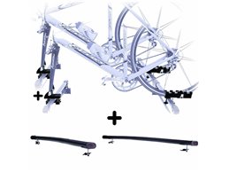 Set 2 Portabici tetto + Barre per JAGUAR X-TYPE Attacco alla Forcella universali Barre 122 CM + Kit Attacchi montaggio facile