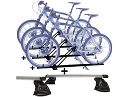 Set 3 Portabici tetto + Barre per FIAT IDEA dal 2003 in poi compatti con Chiavi Barre 110 CM c/Kit Attacchi montaggio facile