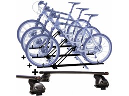 Kit 3 Portabici tetto + Barre per IBIZA / IBIZA Sportcoupe compatti con Chiavi Barre 127 CM + Kit Attacchi montaggio facile