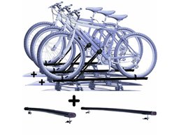 Set 3 Portabici tetto + Barre per ALFA 159 SPORTWAGON del 2005 in Acciaio robusti Barre 122 CM + Kit Attacchi montaggio facile