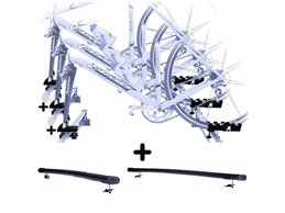 Set 3 Portabici tetto + Barre per AUDI 100 AVANT c/Attacco a Forcella registrabili Barre 122 CM + Kit Attacchi montaggio facile