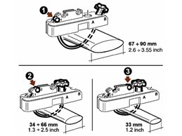 Kit di fissaggio BOX Baule Auto da tetto su Barre portatutto universale n. 4 Pezzi per Barre fino a 90MM