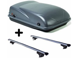 Set BOX Auto con Barre per FORD EXPLORER dal 2001 in poi capiente 300 Litri in Grigio scuro con Chiavi Barre 145 CM c/Serratura