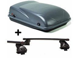 Set Baule + Barre Auto per VOLKSWAGEN GOLF anni 2003 2008 capiente 300 Litri Grigio con 2 Serrature Barre 127 CM + Kit Attacchi