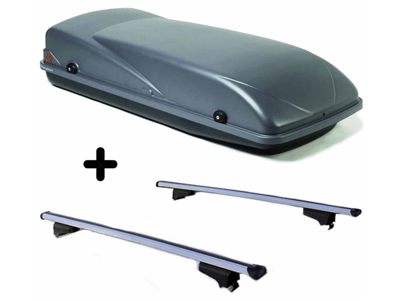 Set BOX + Barre Portatutto per DR DR 6 dal 2017 al 2021 capiente 355 Litri in Grigio scuro con Chiavi Barre 110 CM c/Serratura