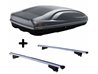 Set BOX tetto con Barre per HYUNDAI SANTA FE 2012-2019 capiente 410 Litri in Grigio scuro con Chiavi Barre 127 CM c/Serratura