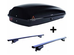 Set BOX + Barre Portatutto per CITROEN E-BERLINGO dal 2023 capiente 240 Litri Colore Nero con Chiave Barre 110 CM + Kit Attacchi