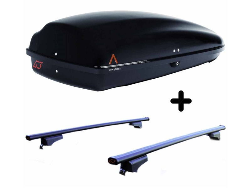 Set BOX + Barre Portatutto per CITROEN C5 SW dal 2001 al 2008 capiente 240 Litri Nero con Serratura Barre 110 CM + Kit Attacchi