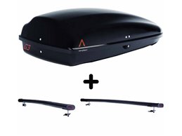 Set Baule + Barre Auto per CIVIC Aerodeck/SHUTTLE 1995-2001 capiente 240 Litri Nero con Serratura Barre 122 CM + Kit Attacchi