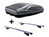 Set Baule + Barre Auto per HONDA ACCORD Tourer SW 2003-2008 capiente 240 Litri Nero con Serratura Barre 127 CM c/Kit Attacchi