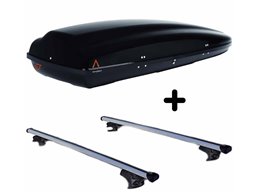 Set Baule + Barre Auto per JAGUAR X-TYPE dal 2004 al 2008 capiente 390 Litri Colore Nero con 2 Chiavi Barre 110 CM c/Serratura