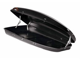 Set Baule tetto + Barre per FORD FIESTA dal 2008 al 2017 capiente 390 Litri Colore Nero con 2 Chiavi Barre 110 CM + Kit Attacchi