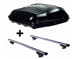 Set Baule + Barre Auto per AUDI A4 AVANT dal 2001 al 2008 capiente 335 Litri Colore Nero con 2 Chiavi Barre 110 CM c/Serratura