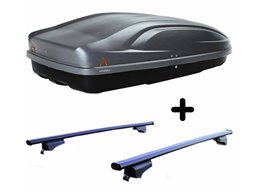 Set BOX + Barre Portatutto per FIAT IDEA dal 2004 in poi capiente 335 Litri Colore Nero con 2 Serrature Barre 127 CM c/Serratura