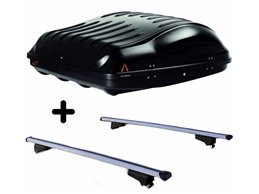 Set BOX tetto con Barre per KIA SPORTAGE 2010 2016 2018 capiente 335 Litri Colore Nero con 2 Serrature Barre 127 CM c/Serratura
