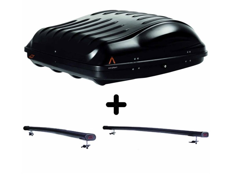 Set Baule + Barre Auto per HYUNDAI ATOS dal 1998 al 2000 capiente 335 Litri Colore Nero con 2 Chiavi Barre 122 CM + Kit Attacchi