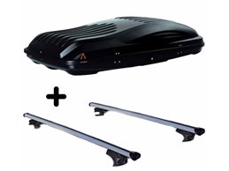 Set Baule + Barre Auto per JAGUAR X-TYPE dal 2004 al 2008 capiente 460 Litri Colore Nero con 2 Chiavi Barre 110 CM c/Serratura